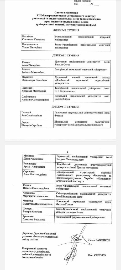 Щиро вітаємо переможницю фінального етапу ХІІ Міжнародного мовно-літературного конкурсу учнівської та студентської молоді імені Тараса Шевченка!